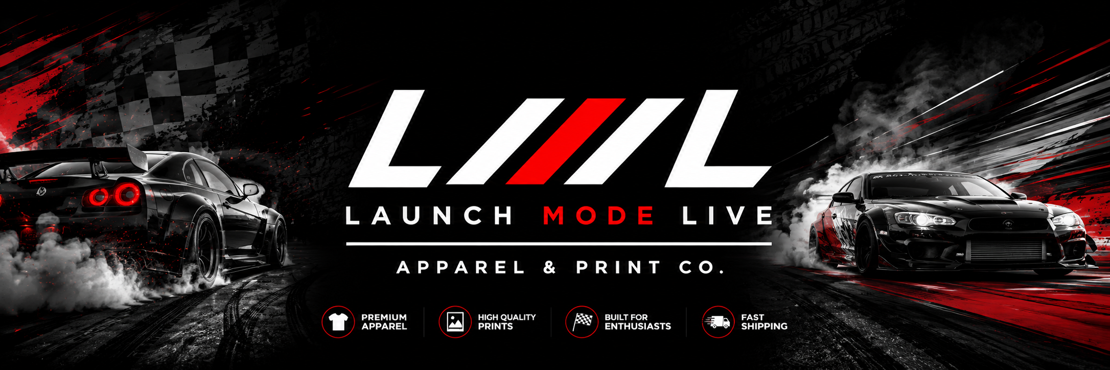 Launch Mode Live footer racing banner
